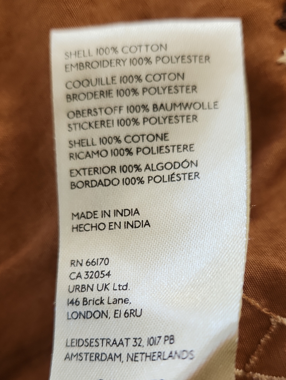 NWT..Free People Brown Asymmetrical Handkerchief Hem Embroidered Skirt - Picture 13 of 15